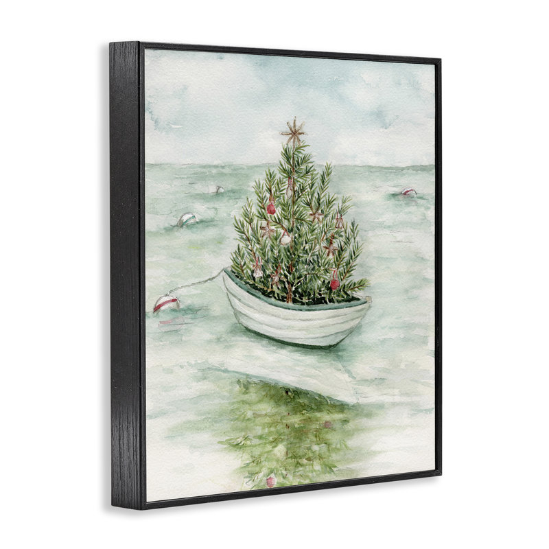 «Beachy Christmas Tree», estampe numérique de Melissa Hyatt, Giclée encadrée noir minuit, H 14 po x l 11 po