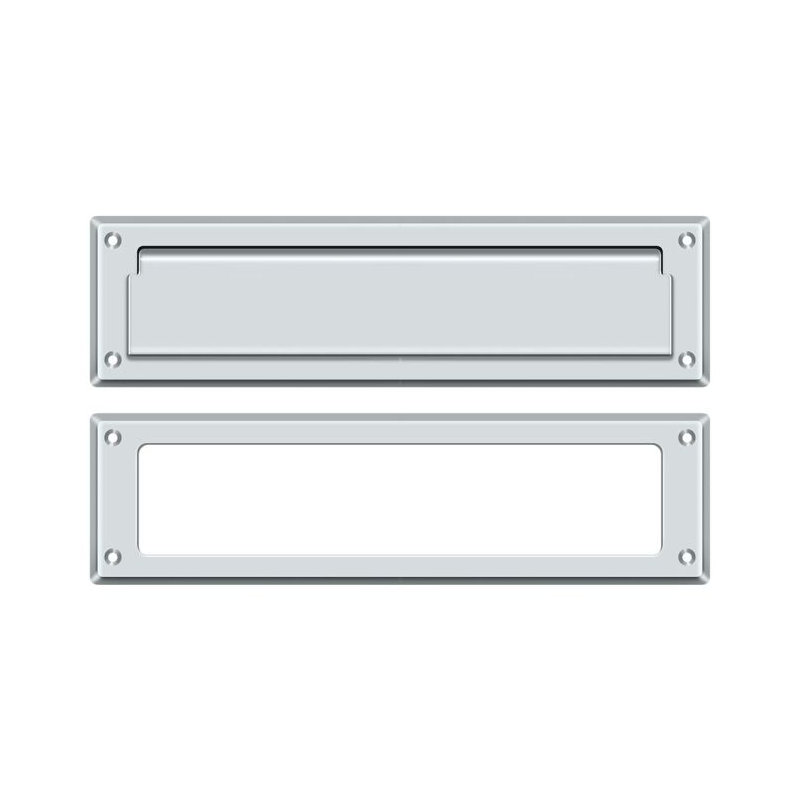 Brass Mail Slot, 3.625" H x 13.125" W x 0.5625" D, Polished Chrome