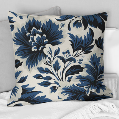 Coussin bleu et blanc Damas Euphony I - Damask