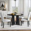 Ensemble de table de salle à manger cinq pièces avec quatre chaises rembourrées, idéal pour la salle à manger, la cuisine et le salon, facile à assembler-146049574-146049575