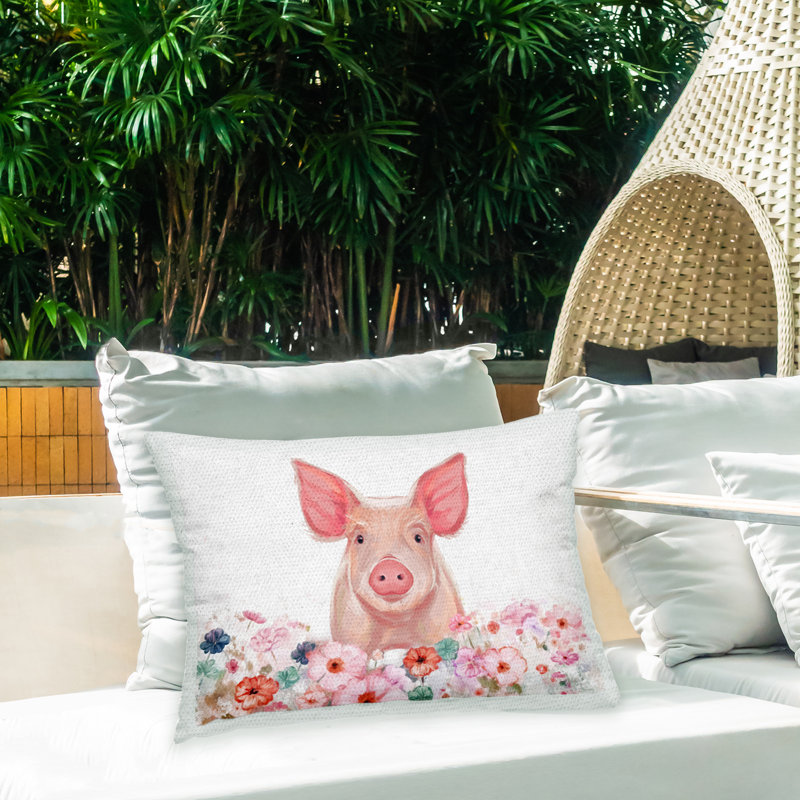 Floral Outdoor Throw Pillow