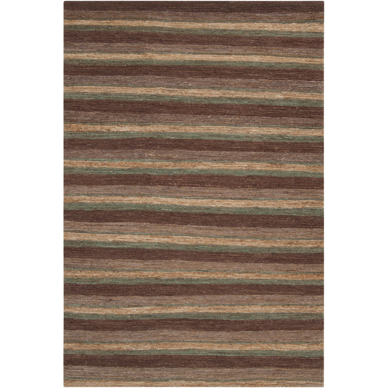 Tapis chocolat chaud tissé à la main Jaysha, Rectangle 2 pi x 3 pi