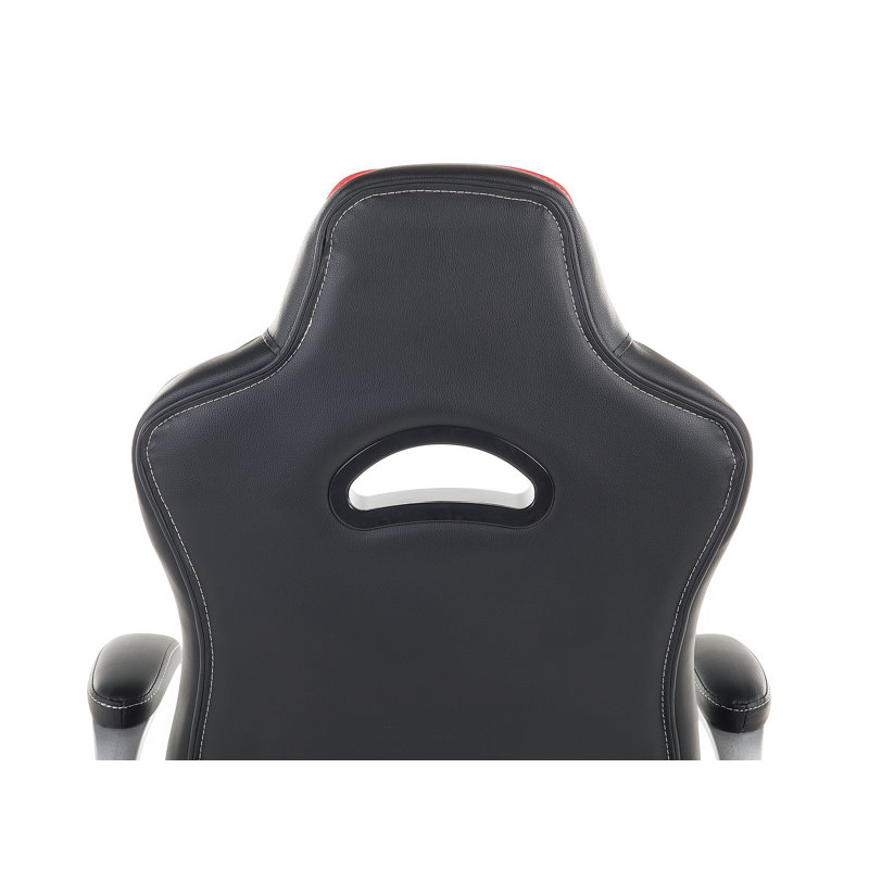 Symple Stuff Adjustable Ergonomic Swiveling PC & Racing Game Chair in Black/Red