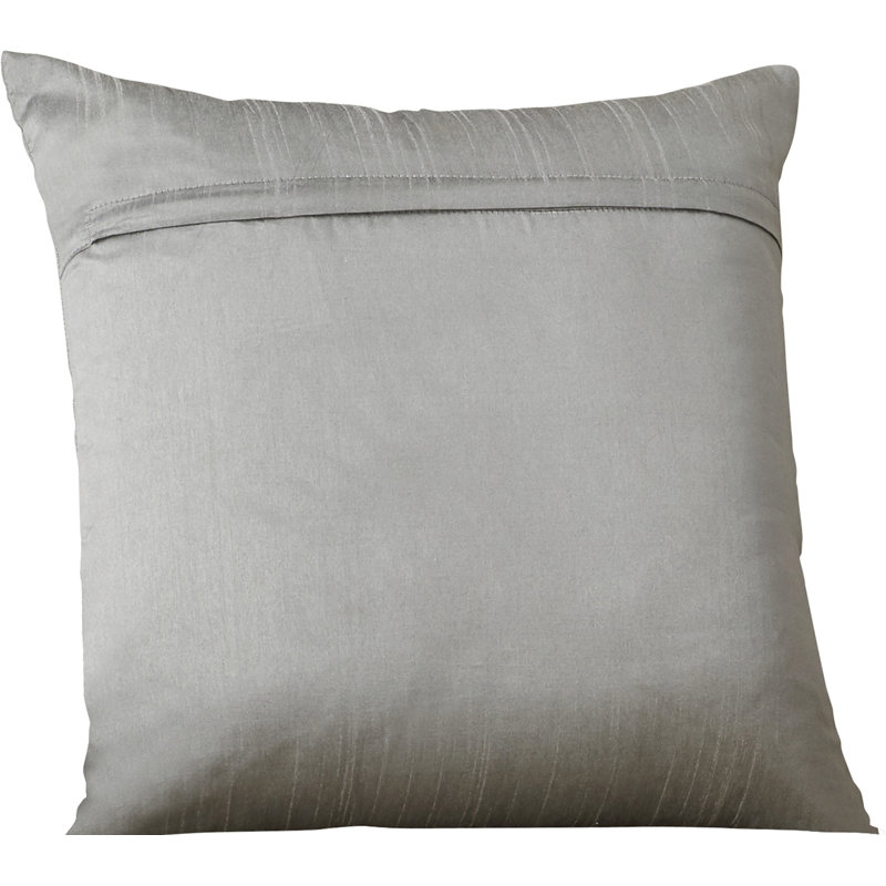 Blue and Gray Embroidered Dotted Square Throw Pillow