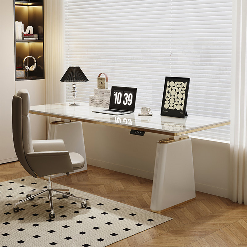 Bureau debout électrique italien italien en pierre frittée minimaliste, bureau d'ordinateur de qualité supérieure