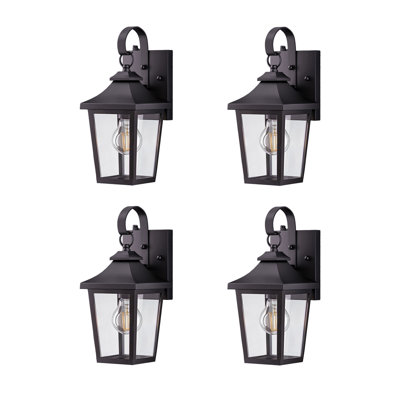 Abarca 13''H Iron Oil Rubbed Bronze ETL Tempered Glass Outdoor Wall Light with Dusk to Dawn