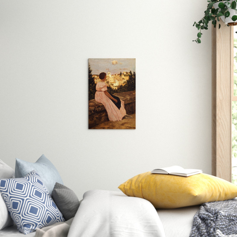 The Pink Dress by Frédéric Bazille - Wrapped Canvas, 50cm H x 35cm W