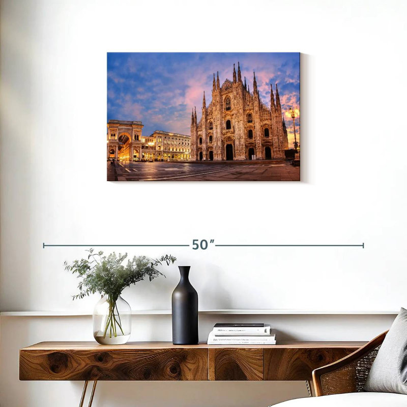 Cathédrale de Milan emblématique de Kavia, H 20 po x l 30 po