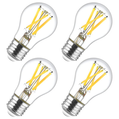 Ampoule DEL LUXRITE A15 Edison, 8,5 W = 60 W, à intensité variable, blanc froid 4000 K, homologué pour luminaire fermé, 750LM, CRI90, E26, conforme au titre 20, homologué UL, paquet de 4