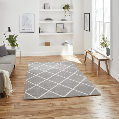 Eielt area rug Machine Woven Rectangle Greay/Cream