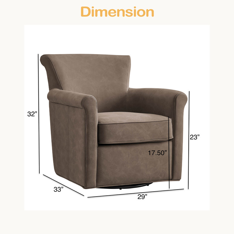 Fauteuil d'appoint pivotant en similicuir, Espresso