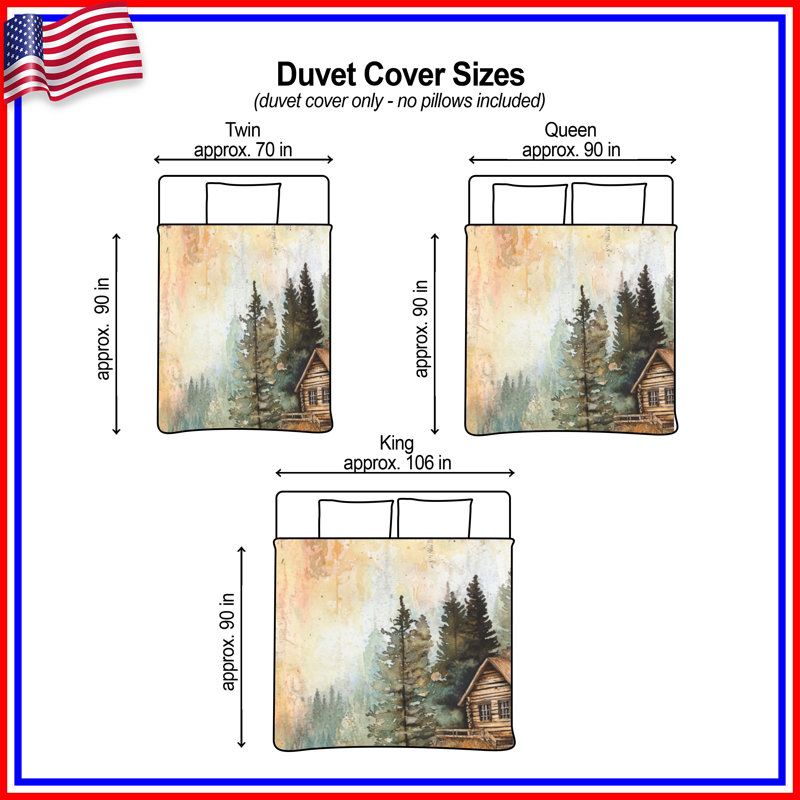 Rustic Cabin Forest Duvet Covers, Twin