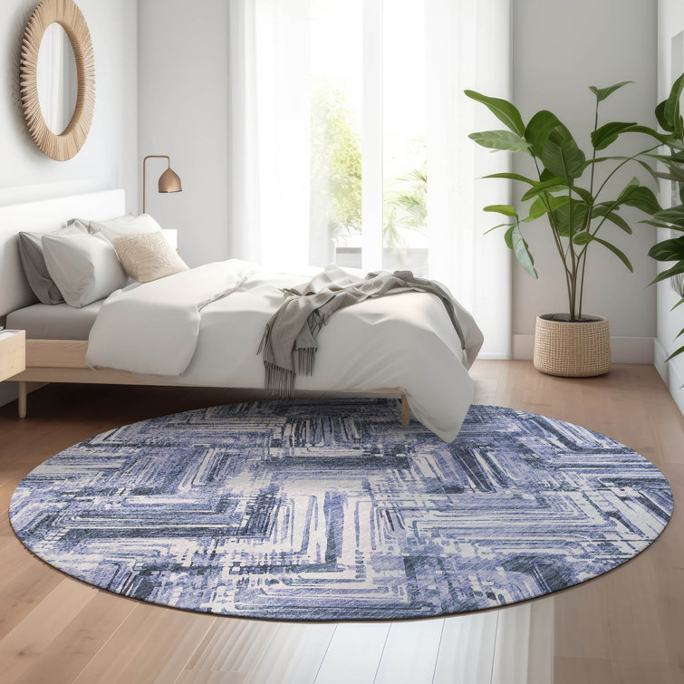 Premium Machine Washable Cerrito Blue Rug