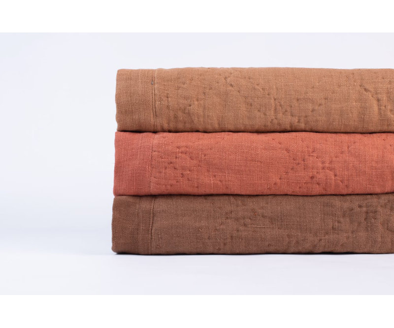 Courtepointe en lin Kyler, ocre, grand, Queen Quilt
