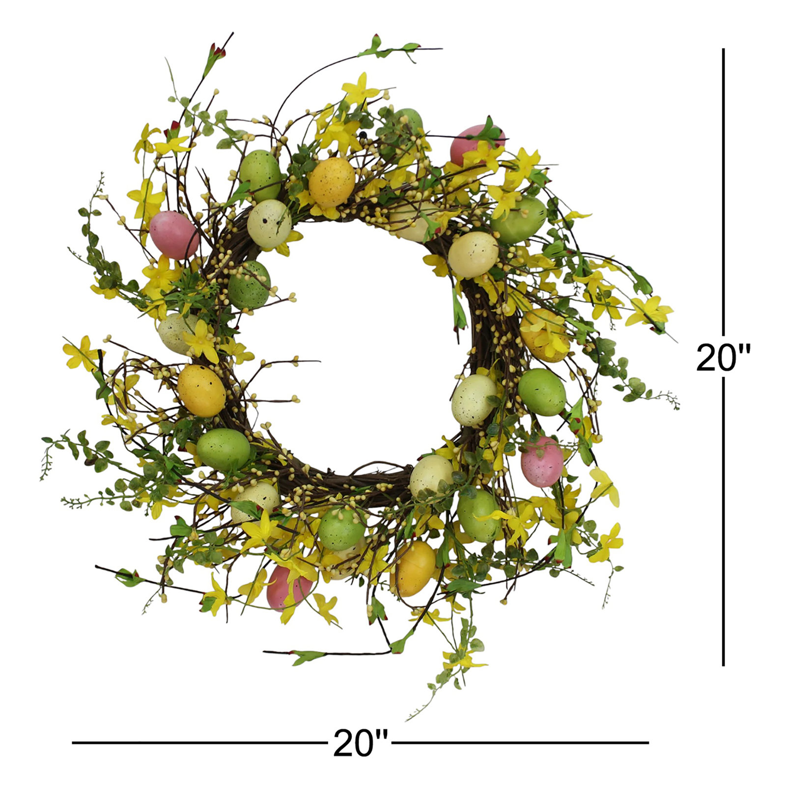 20'' Easter Handcrafted Faux Mixed Assortment Wreath