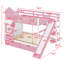 Lit superposé simple avec 2 tiroirs, 3 tablettes et glissade-129109335-129109338