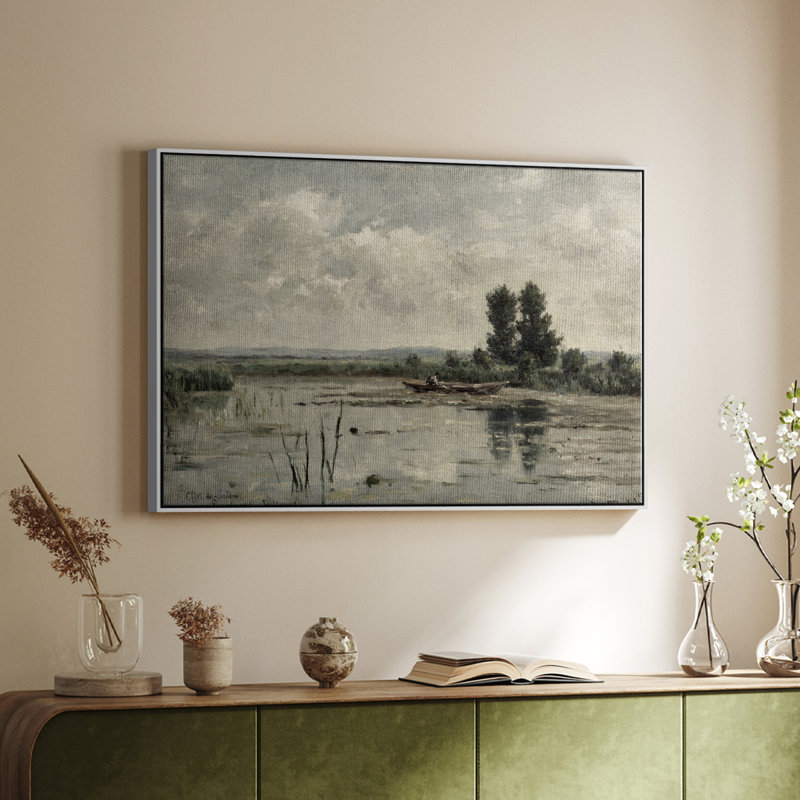 «Vintage Landscape -DCCCL XXXVI» sur, Blanc, H 27 po x l 41 po