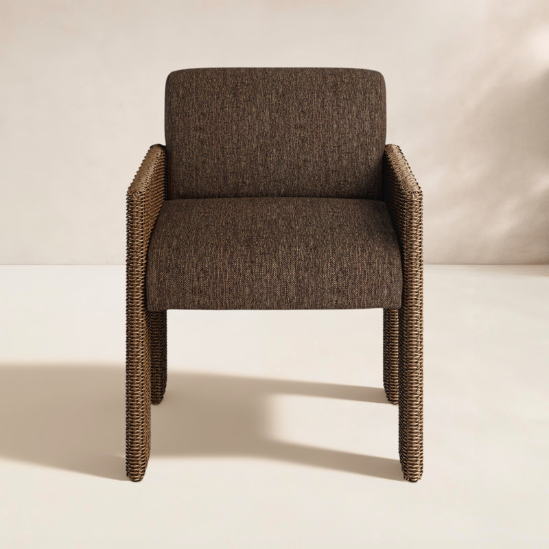 Amur Outdoor Dining Armchair, Brown, Brown