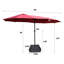 Grand parasol rectangulaire double 15 x 9 pi pour l'extérieur avec lumière et base-1867698419