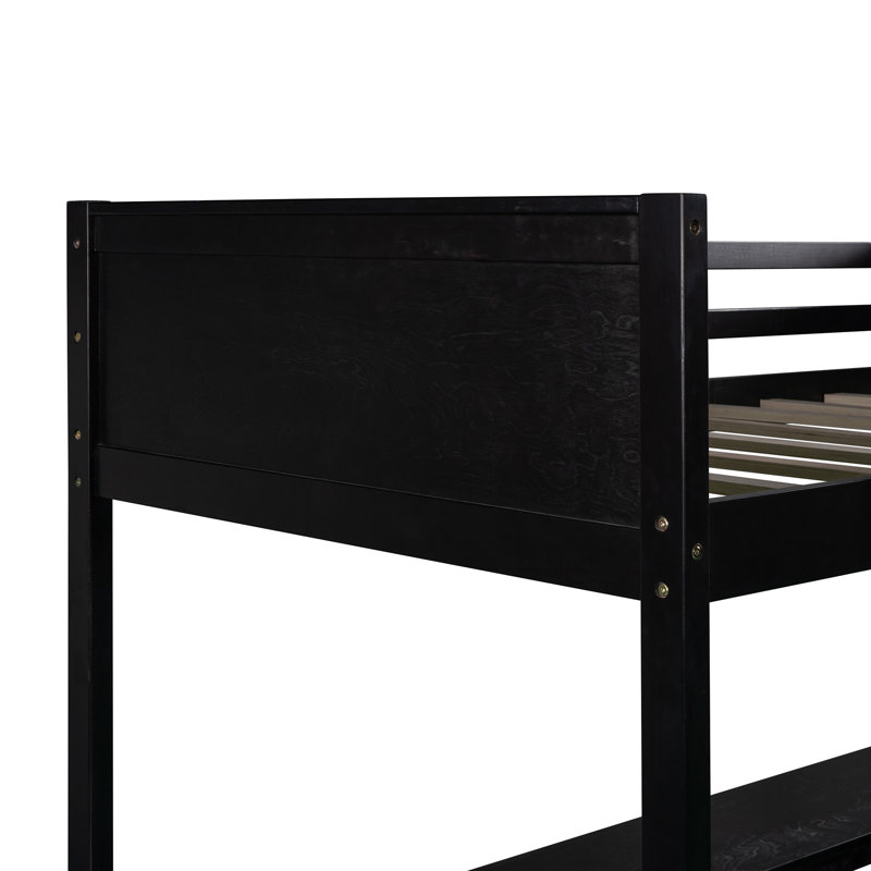 River Loft Bed With Desk And Stoarge Shelves, Espresso