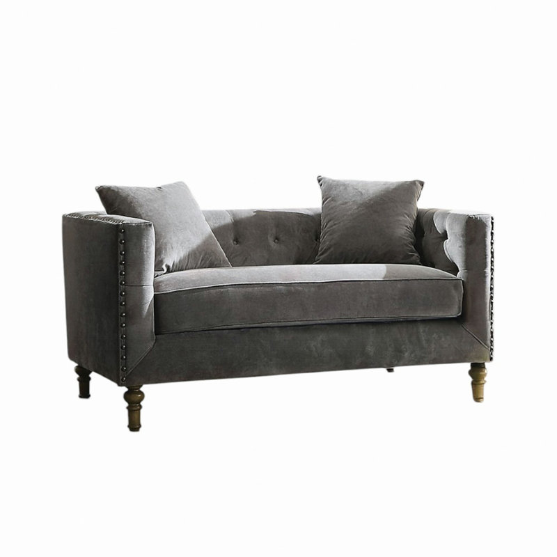 Causeuse en velours Sidonia avec 2 coussins