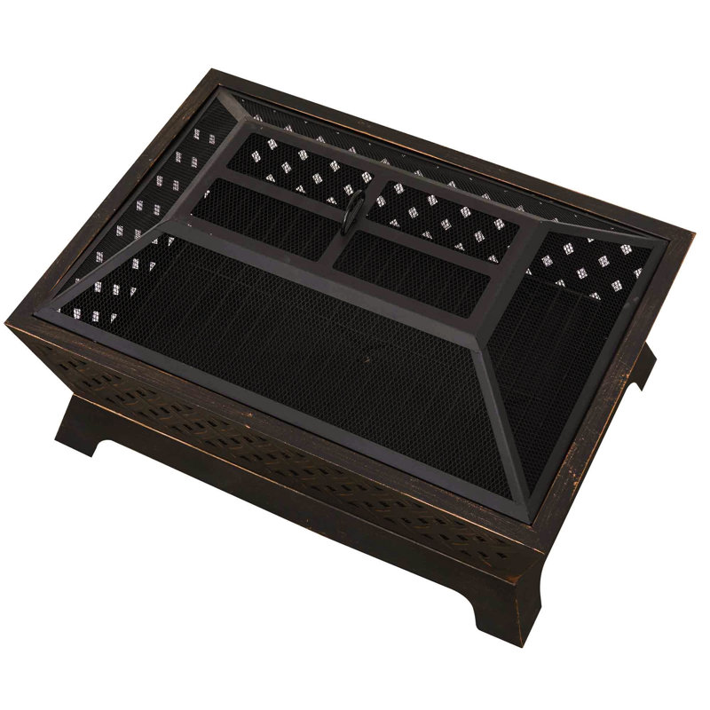 Bulle Rectangle Steel Wood Burning Fire Pit