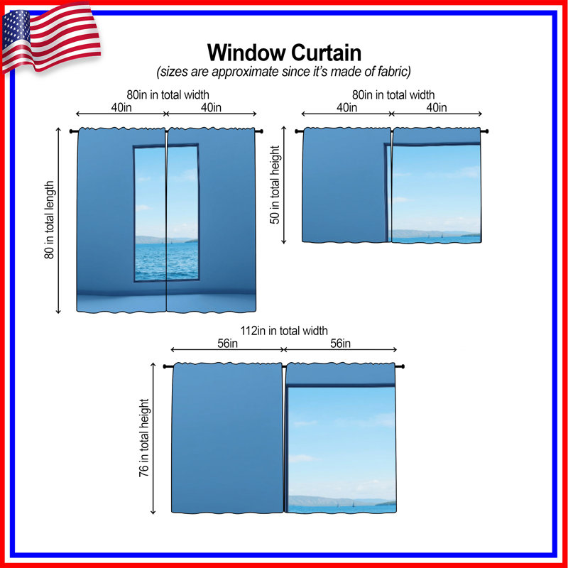 Rideaux obscurcissant et obscurcissant Ocean View - 2 panneaux, 80 po x 82 po - 2 panneaux, Transparent