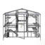 Large Outdoor Catio for 6-10 Cats, Metal Cage with Weatherproof Roof, Platforms, Ramps, and Storage Shelves-129943275