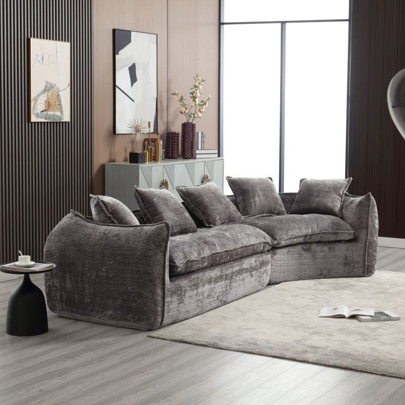 Canapé modulaire en U Sophira, Gris chenille