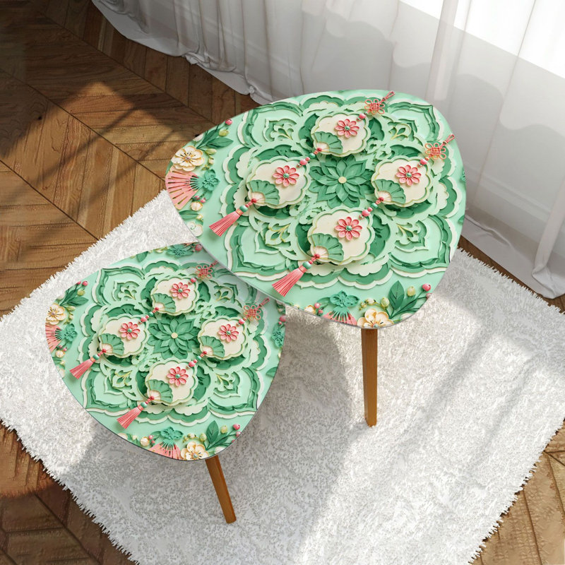 Ensemble de 2 tables basses gigognes Triangle