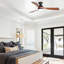 52-Inch Ceiling Fan With Light And Remote Control,With 3 ABS Fan Blades,Flush Mount Ceiling Fan With Reversible DC Motor,6 Wind Speed Adjustable,Dimmable Light