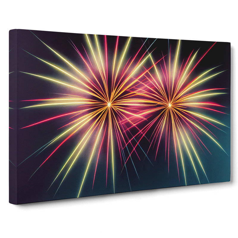 Fine Fireworks - Wrapped Canvas, 50cm H x 76cm W x 3cm D