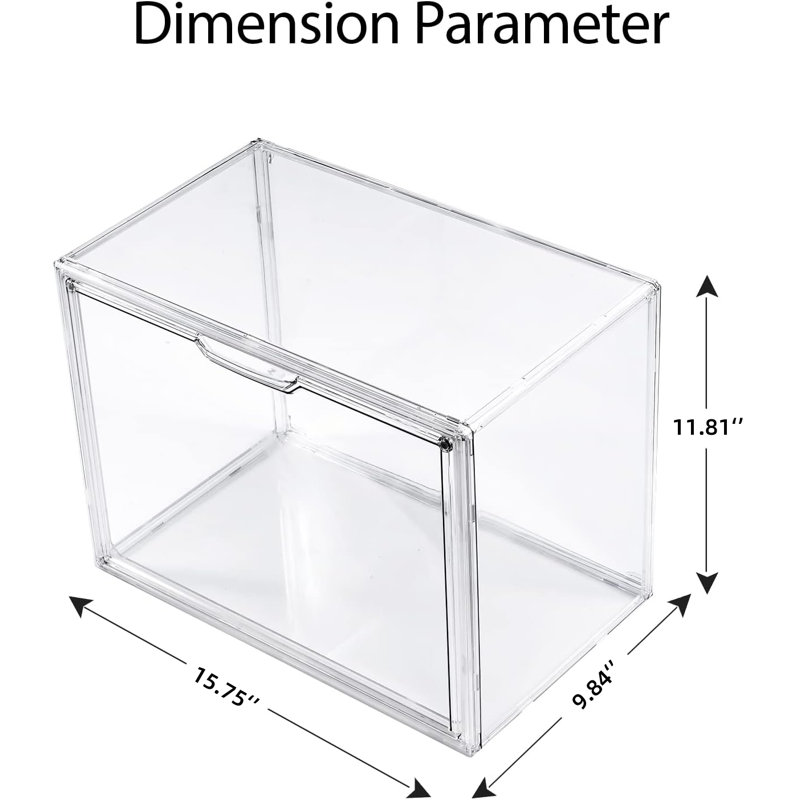 Clear Handbag Storage Organizer with Magnetic Closure for Closet Display, 31.64 qt.