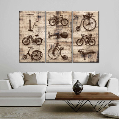 " Vintage Letter Bicycle " 3 - Pieces
