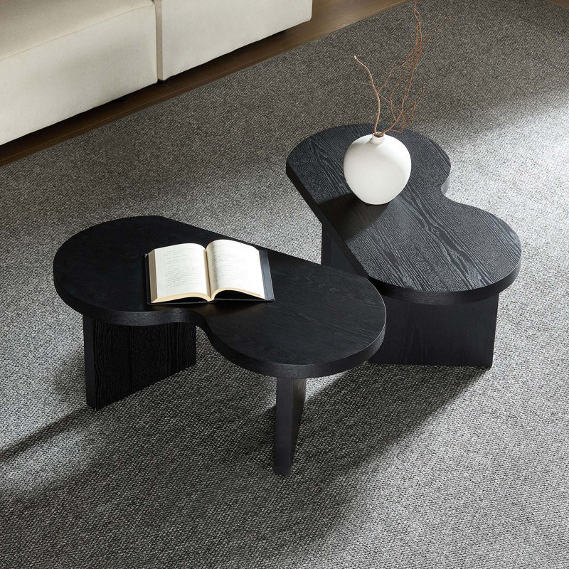 MDF Butterfly-Shaped Coffee Table, Black