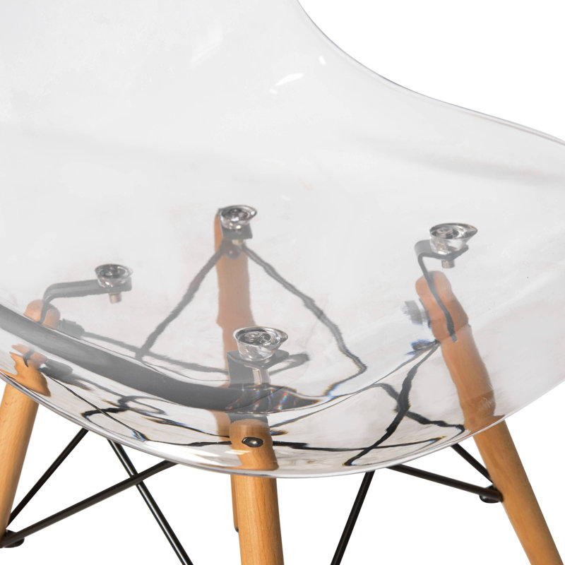 Ensemble de salle à manger 3 pièces avec table bistro ronde et 2 chaises en plastique Dubuque, Blanc, Clair