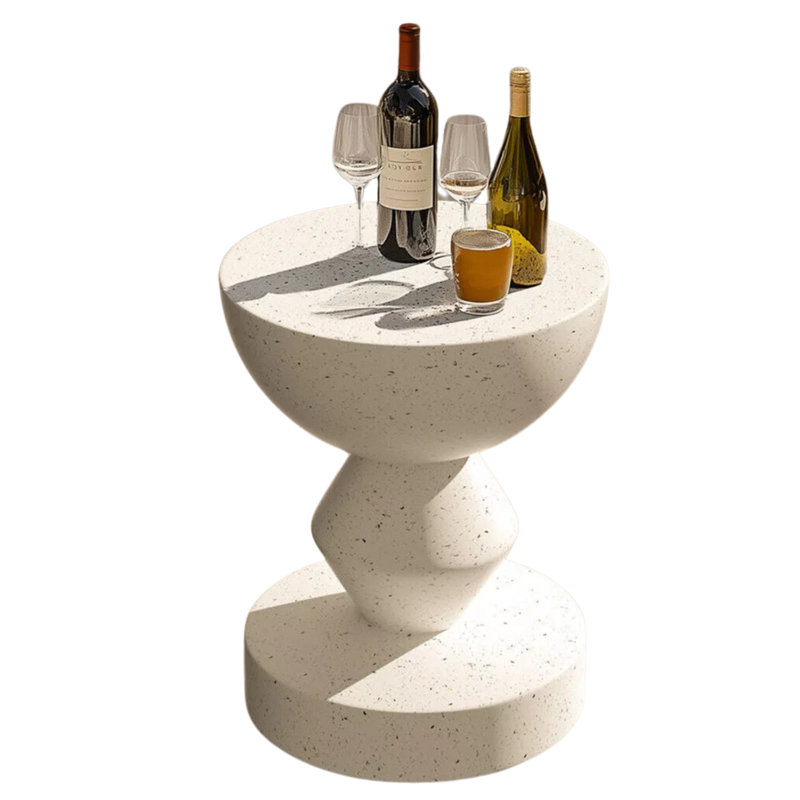 Enriquez Industrial Round Concrete Indoor Outdoor Side Table Nordic