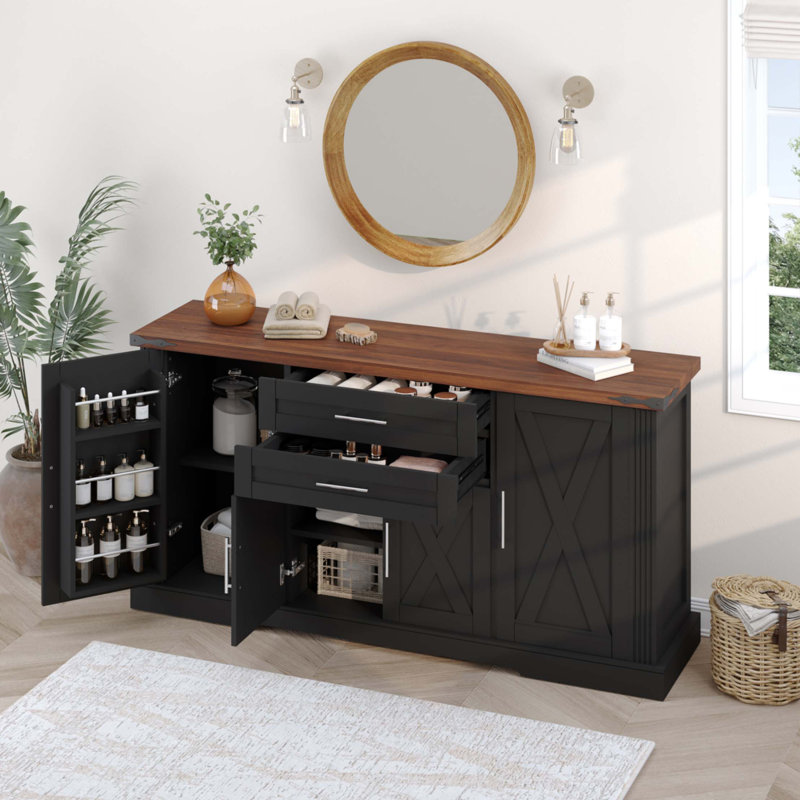 Armoire de rangement 63 "avec 2 tiroirs et porte