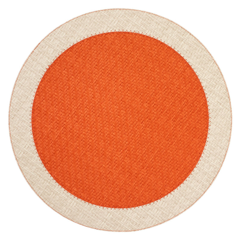 Halo 100% Pthalate-free Vinyl Round Placemats, Cream;Pumkin