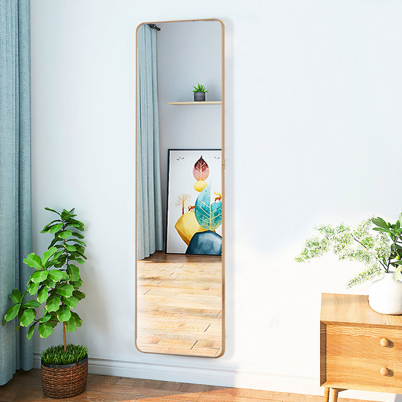 Metal Rectangle Mirror, Gold, 147 cm H x 37 cm W
