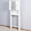 Étagère de salle de bain au-dessus de la toilette - Élégante tablette réglable, blanc, unité de rangement 22,93 x 7,91 x 65,82
