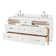 Ariel Monroe 67 Inch Double Rectangular Sink Bathroom Vanity With Pure White Quartz Countertop In White
