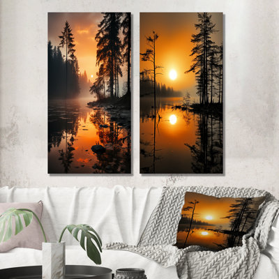 «Orange Lake Misty Morning Reflections» «Orange Lake Misty Morning Reflections» 2 - pièces sur