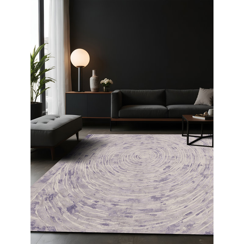 Tapis gris soyeux et moelleux, Carré 3 pi