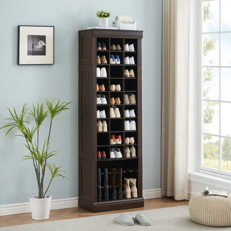 Armoire de rangement pour chaussures à 10 niveaux avec étagères à chaussures et 27 casiers, organisateur de chaussures autoportant pour vestibule, vestibule, salon