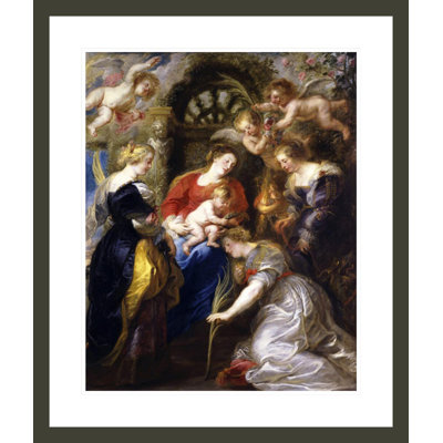 Couronnement de Sainte-Catherine par Peter Paul Rubens, impression giclée encadrée