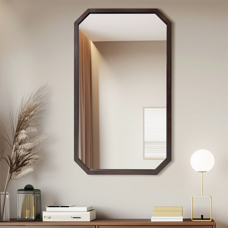 Delyana Wood Framed Wall Accent Mirror, 80cm x 50cm