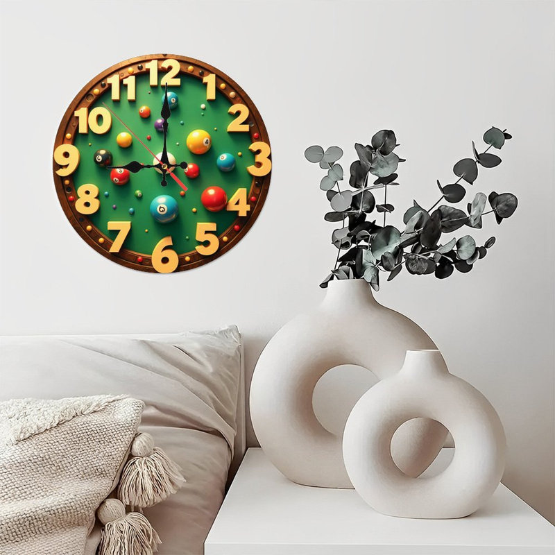 horloge de billard design unique décor à la maison