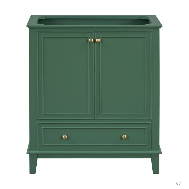 Meuble-lavabo 30 po sans lavabo, base seulement, armoire de salle de bain multifonctionnelle avec portes et tiroir, cadre solide et panneau de fibres à densité moyenne