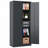 72"H Metal Garage Storage Cabinet, Black Tool Steel Locking Cabinet